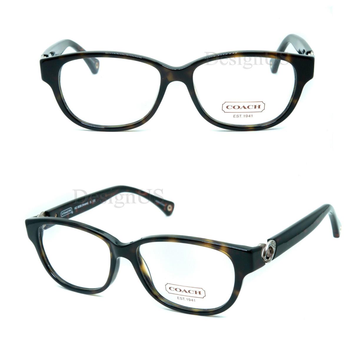 Coach HC6038 Amara 5001 Dark Tortoise Heart Crystal 53/14/135 Eyeglasses