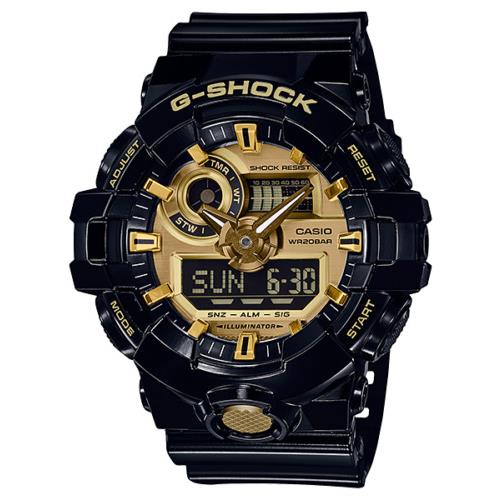 Casio G-shock Mens Black Super Illuminator Analog Digital Watch GA710GB-1A