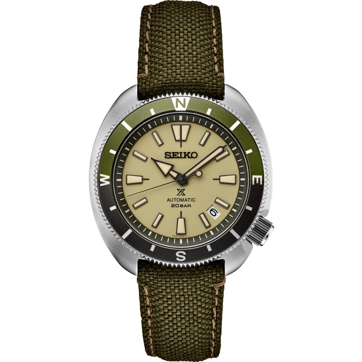 Seiko Prospex Automatic Men Green Watch SRPG13 - Dial: Green, Band: Green, Bezel: Green