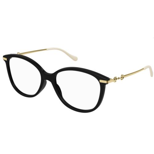 Gucci GG 0967O 001 Black/gold Cat Eye Women`s Eyeglasses - Black Gold Frame, Clear Lens