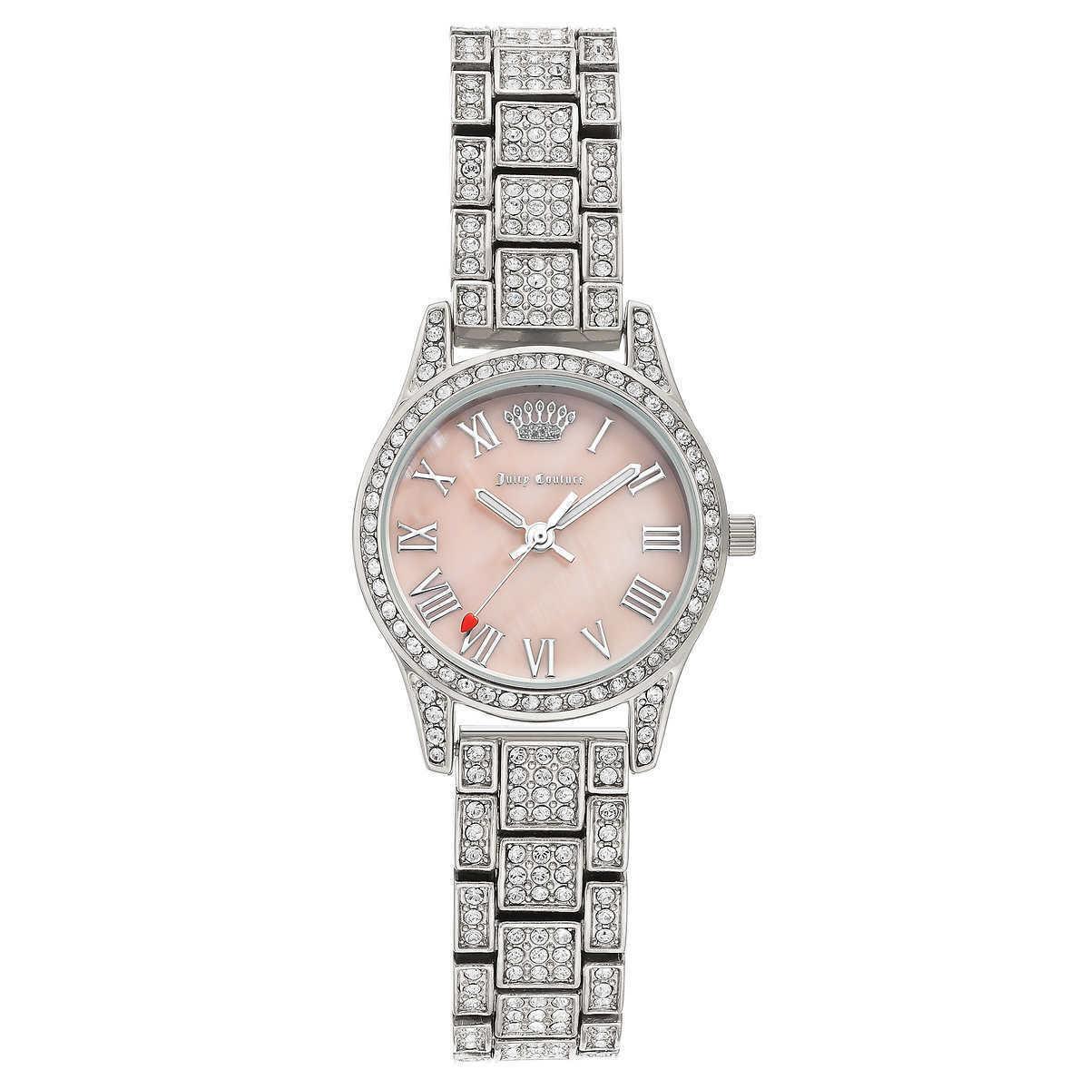 Juicy Couture Black Label Pink Mother-of-pearl Crystals Women`s Watch