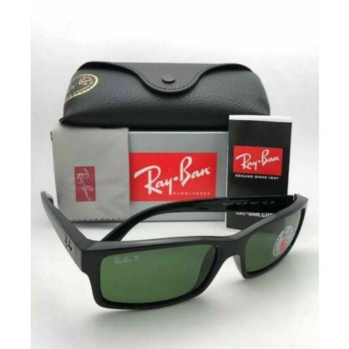 Ray-ban Sunglasses RB 4151 601/2P 59-17 Black Frames Green Polarized Lenses