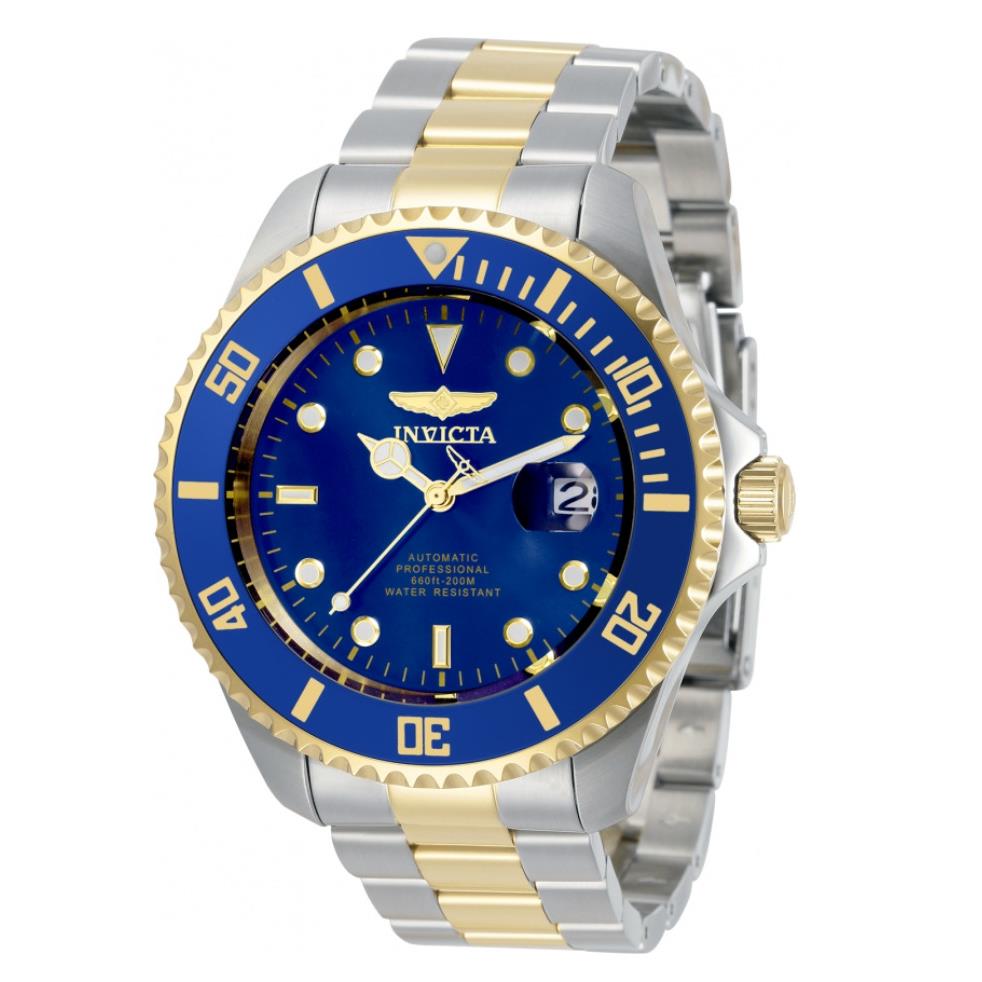 Invicta Pro Diver Automatic Men`s 47mm Blue Dial Two-tone Stainless Watch 34042