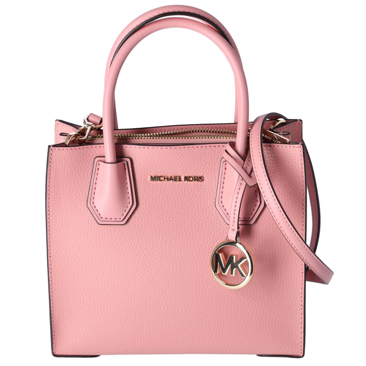 Michael Kors Mercer Medium Pebbled Leather Crossbody Bag Primrose Pink