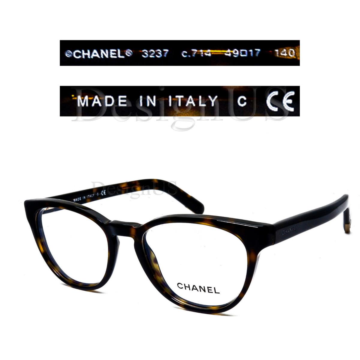 Chanel 3237 c.714 Dark Tortoise Size 49/17/140 Eyeglasses Italy