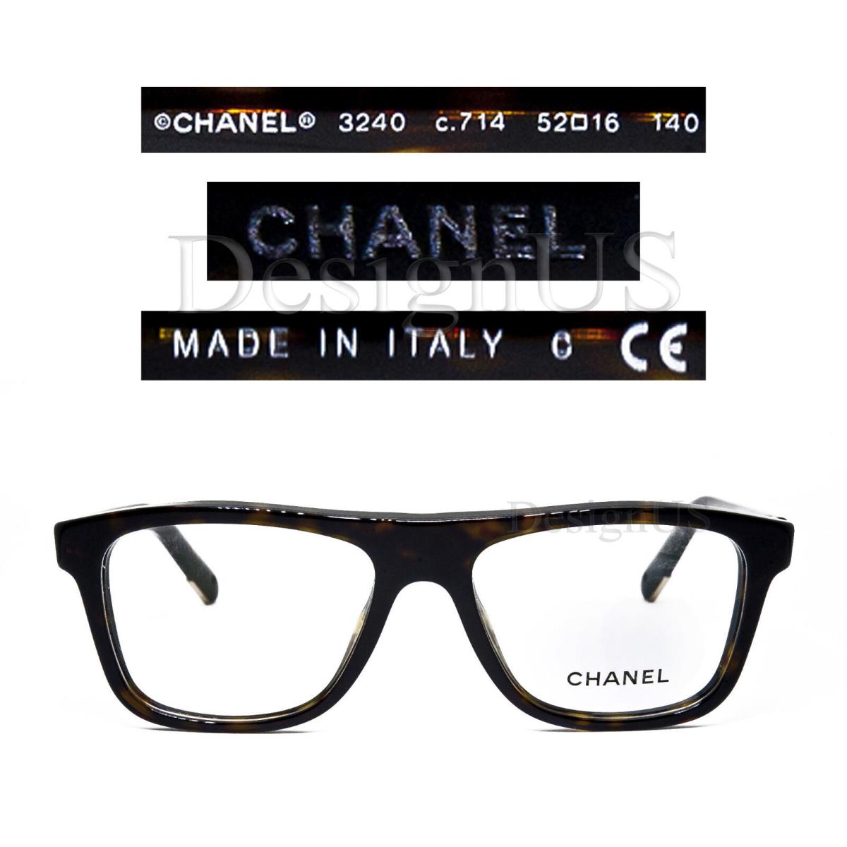 Chanel 3240 c.714 Dark Tortoise 52/16/140 Eyeglasses - Made in Italy