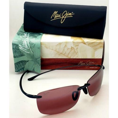 Maui ʻakau Jim Akau Sunglasses MJ R 442-02 Black Frames w/ Rose Polarized Lenses