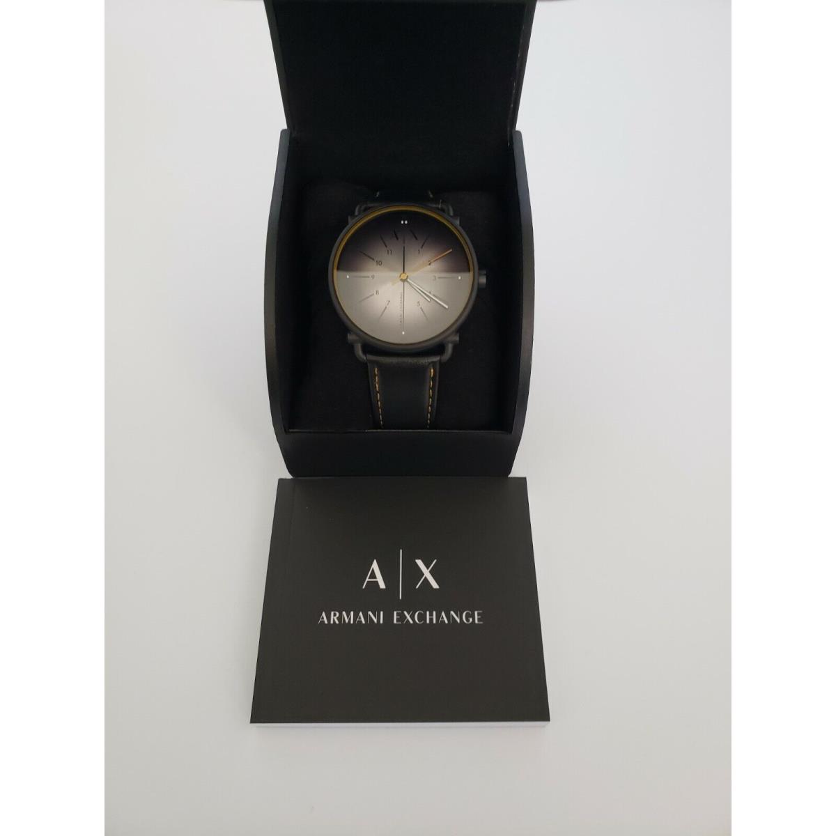 Armani Exchange Men`s Rocco Black Leather Strap Watch AX2904