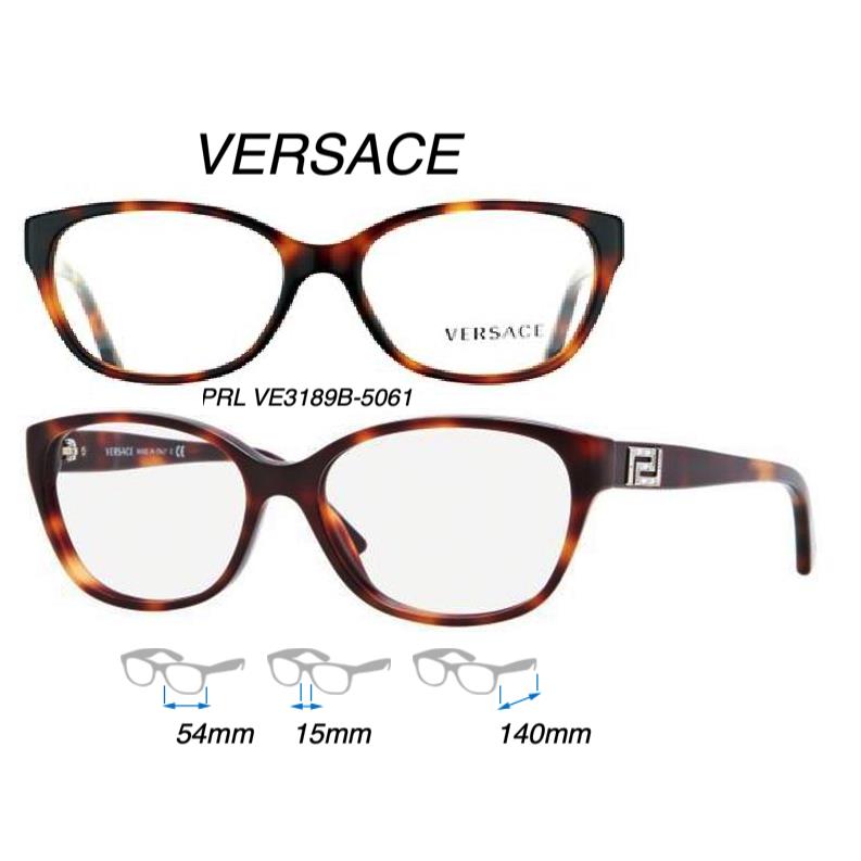 Versace VE3189B 5061 Eyeglass Frames Havana Size 54