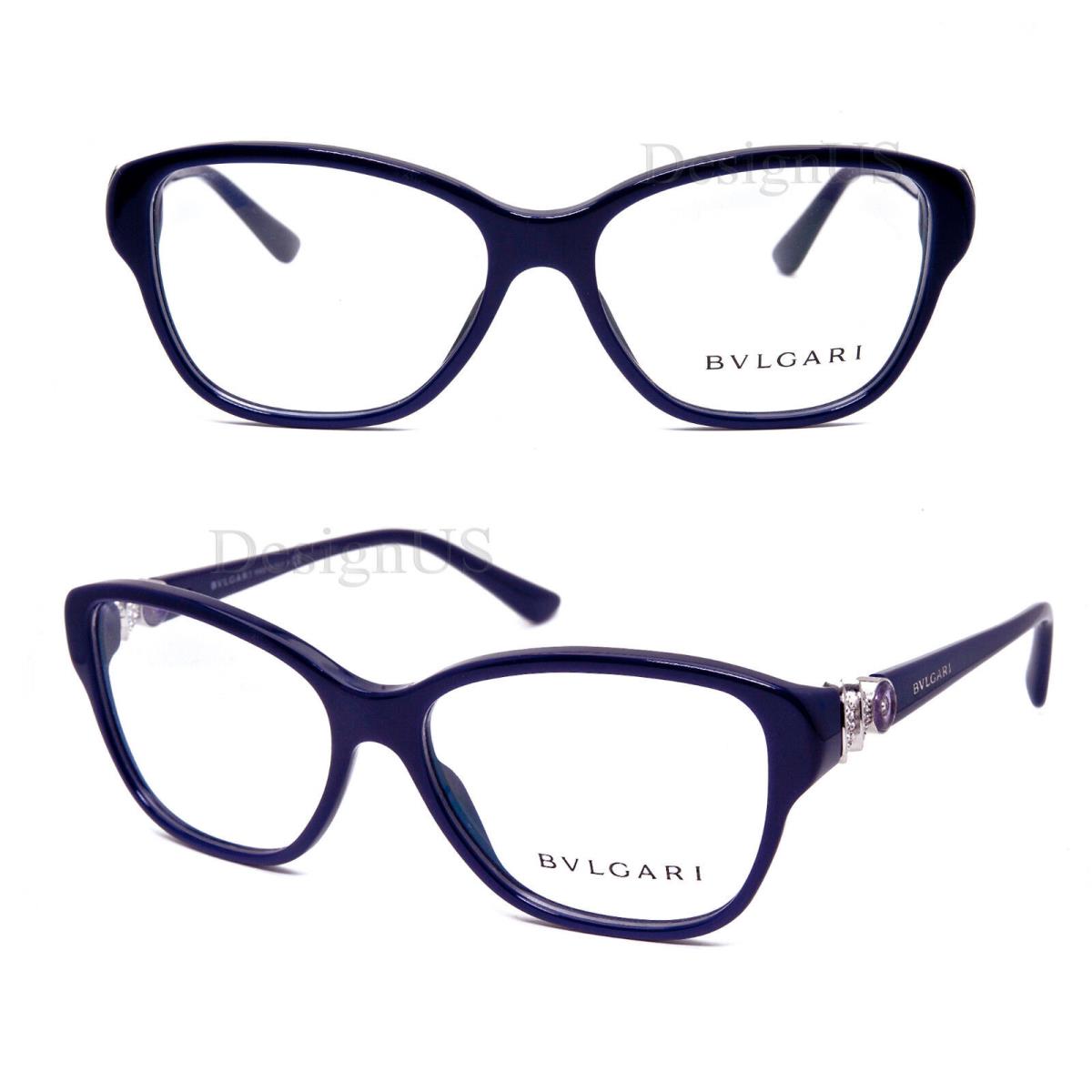 Bvlgari 4089-B 5320 Crystal Purple 54/16/140 Eyeglasses Made Italy - Frame: 5320 (Purple)