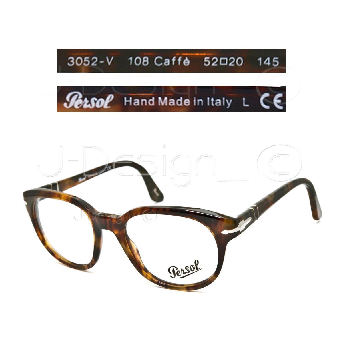 Persol 3052-V 108 Caffe Size 52/20/145 Eyeglasses Made in Italy