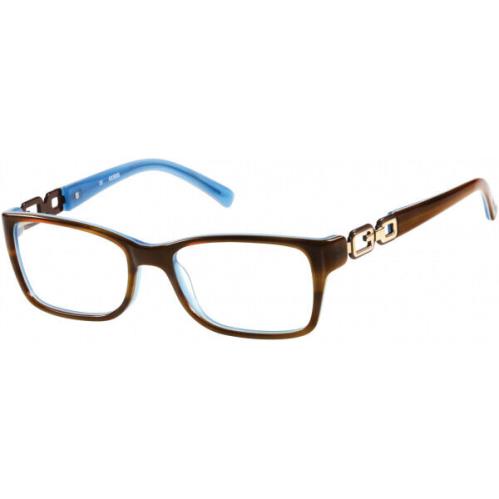 Guess GU2406 Brown Blue Brnbl Plastic Optical Eyeglasses Frame 52-17-135 GU AB - Brown , Brown Frame, Clear Lens