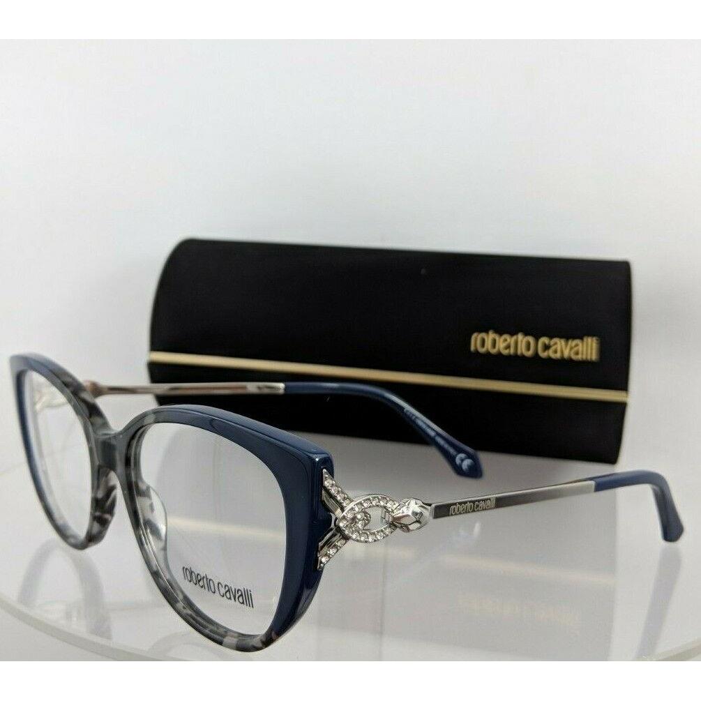 Roberto Cavalli eyeglasses  - Blue & Grey & Silver Frame, Clear Lens 0