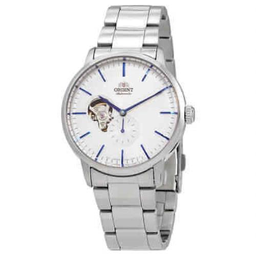 Orient Open Heart Automatic White Dial Men`s Watch RA-AR0102S10B - Dial: White (Open Heart), Band: Silver-tone, Bezel: Silver-tone