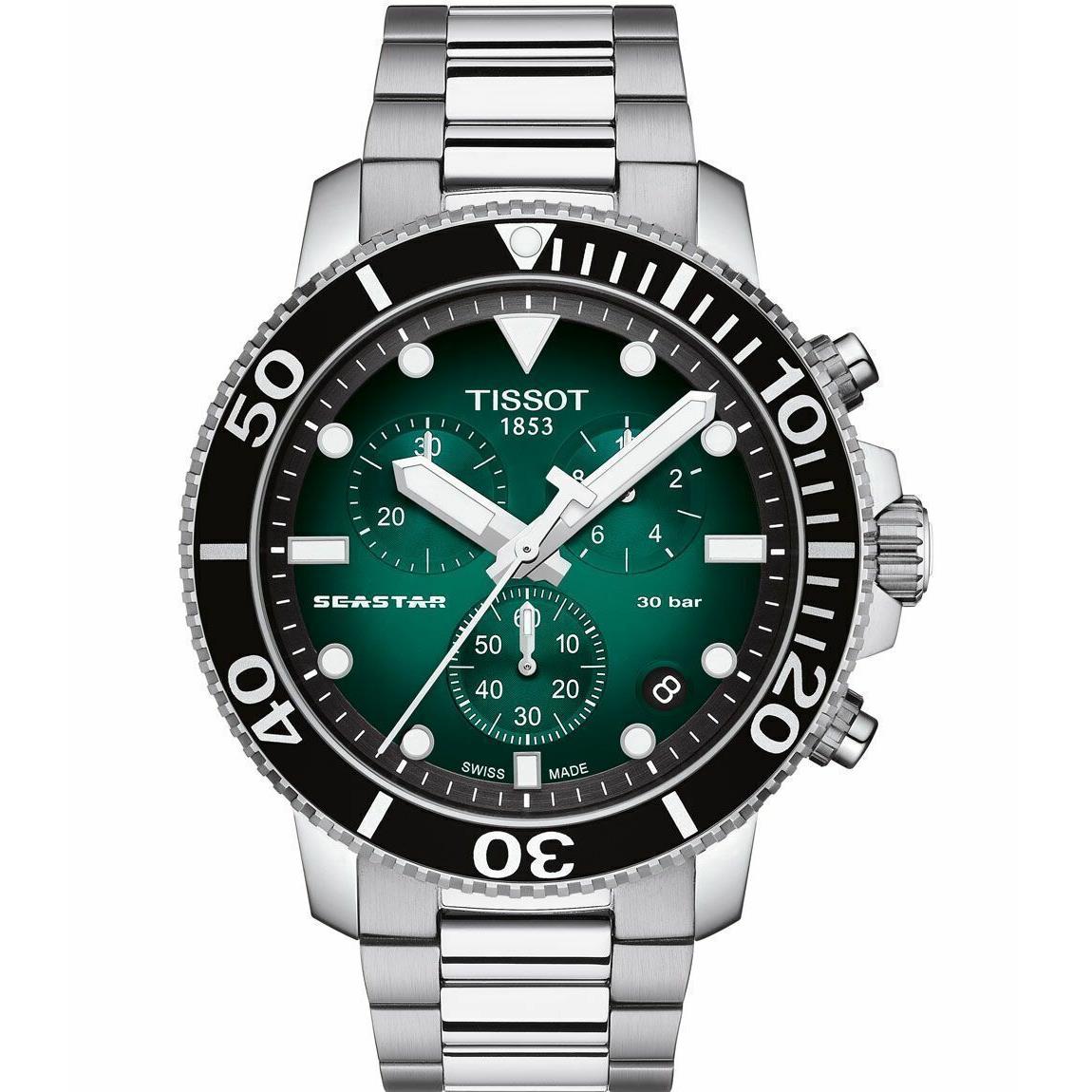 Tissot Seastar Green Men`s Watch - T120.417.11.091.01 46mm