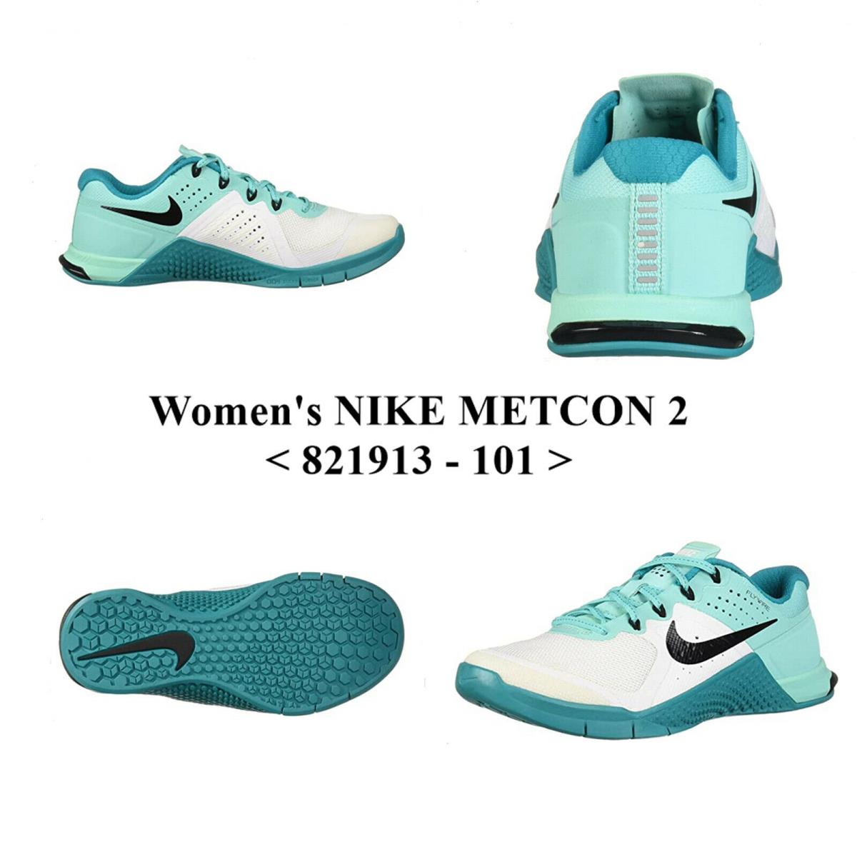 Women`s Nike Metcon 2 <821913 - 101> Training Shoes.new with Box - WHITE / BLACK-HYPER TURQ-ENERGY