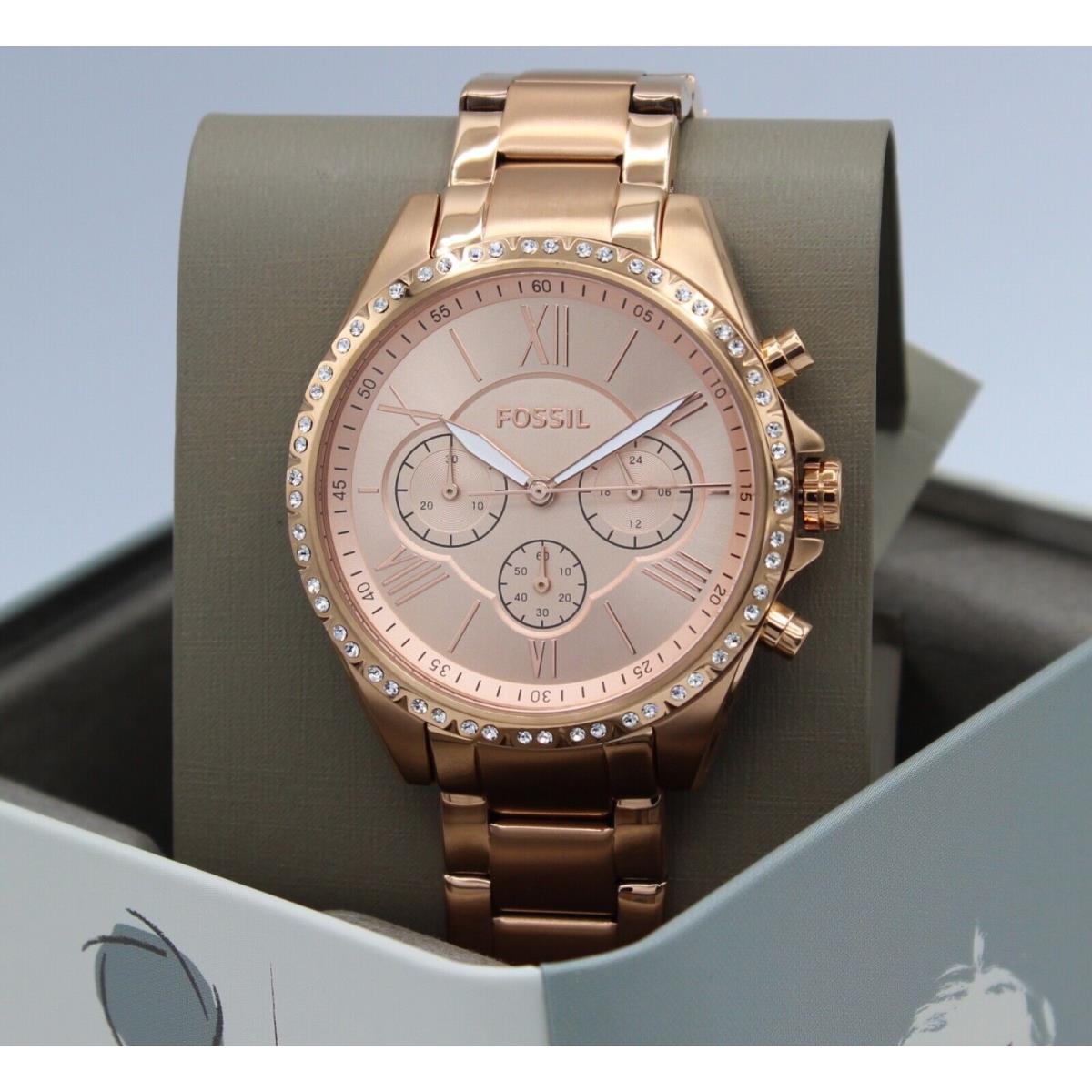 Fossil Modern Courier Chronograph Rose Gold Women`s BQ3377 Watch