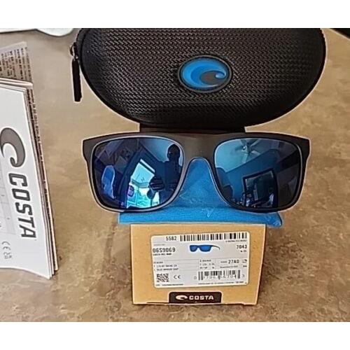 Costa Del Mar Rem 178 Obmp Remora Sunglasses MT Smoke CR Blue Mirror 580P - Frame: Gray, Lens: Blue