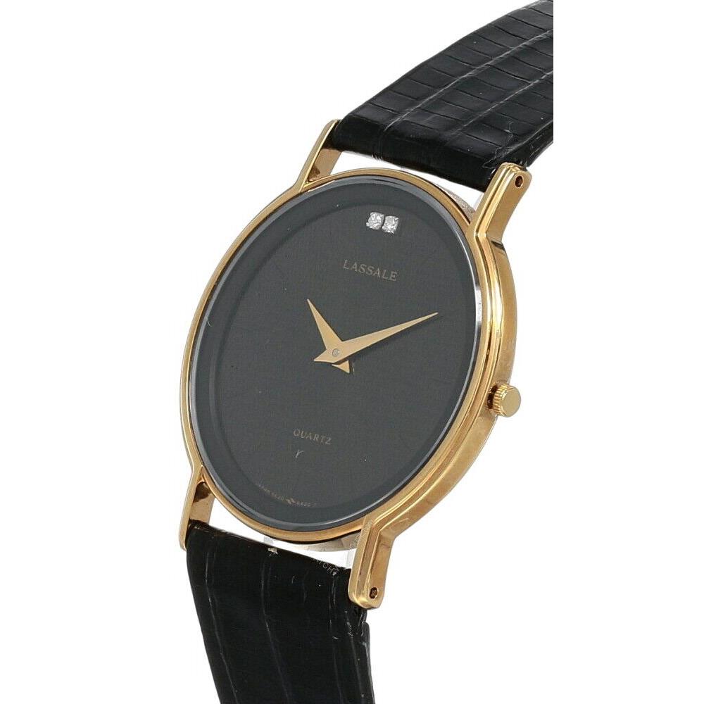 Seiko Lassale Black Dial Lthr Strap Women`s Watch CAV004