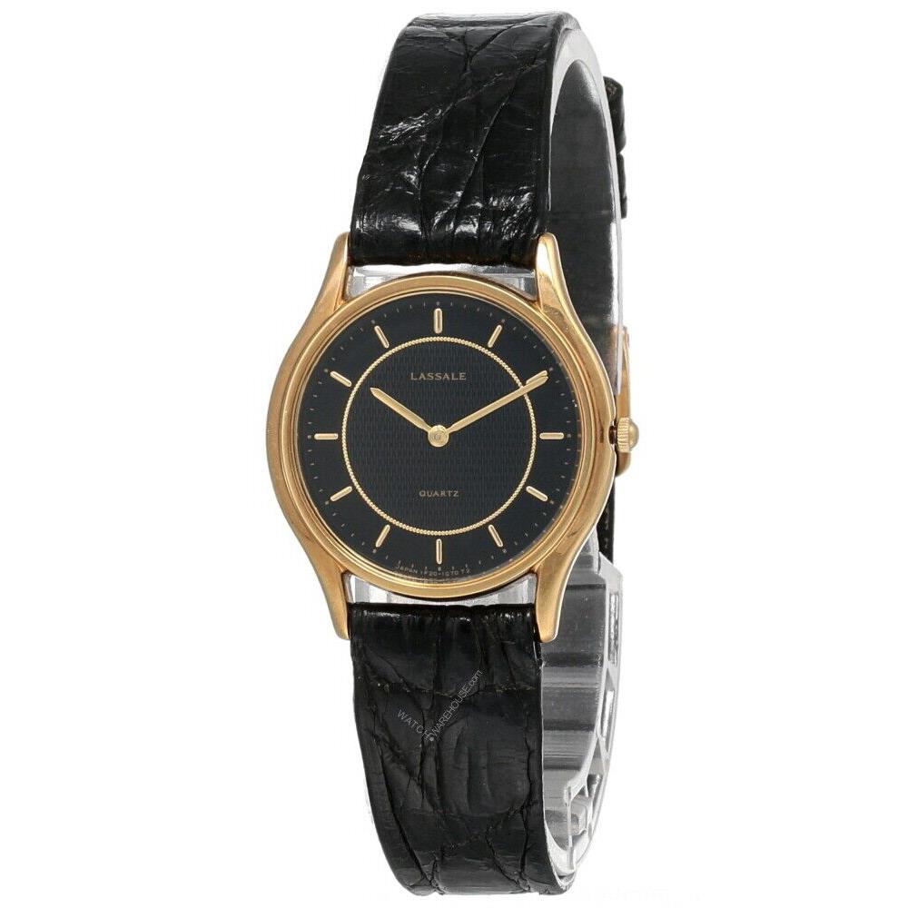 Seiko Lassale Black Dial Lthr Strap Women`s Watch CZK058