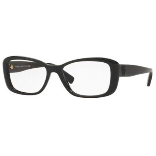 Versace Women`s VE 3228 GB1 Black Eyeglasses 52-16 Frames