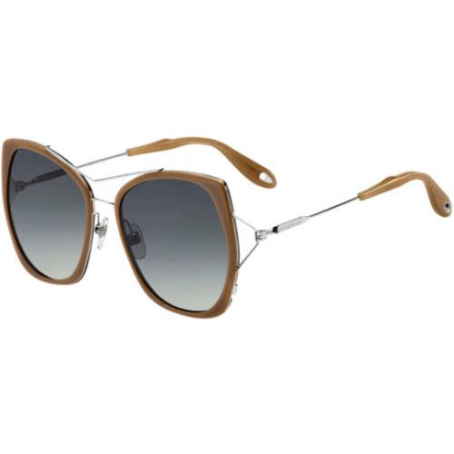 Givenchy Women`s Brown/palladium Butterfly Sunglasses - GV7031S 0U0J HD - Italy - Frame: Brown Palladium, Lens: Grey