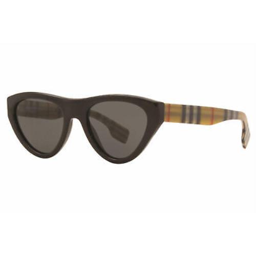 Burberry B4285 3757/87 Sunglasses Women`s Black/grey Lenses Fashion Cat-eye 52mm