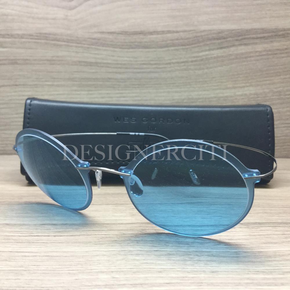 Silhouette Titan Wes Gordon 9908 60 6053 Sunglasses Blue Ruthenium