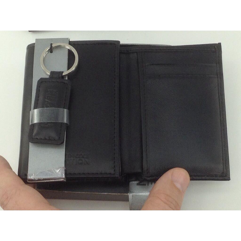 Men`s Kenneth Cole Black Leather Wallet and Keycha