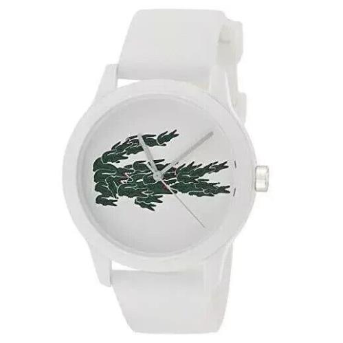 Lacoste 2001097 L.12.12 Green Croc Dial White Silicone Band Womens Watch