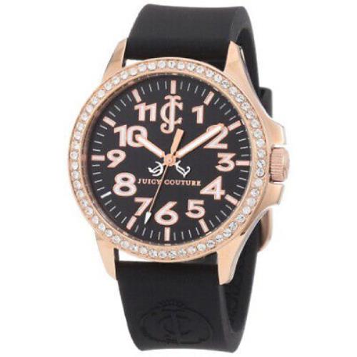Juicy Couture Women`s 1900964 Jetsetter Black Silicone Strap Watch
