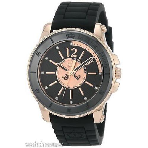 Juicy Couture 1900786 Pedigree Black Dial Rubber Strap Women`s Watch
