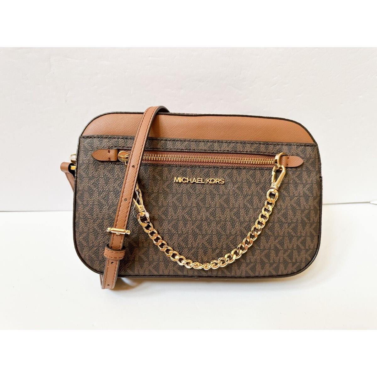 Michael Kors Jet Set Item East West Shoulder Crossbody Bag Chain MK Brown New Version