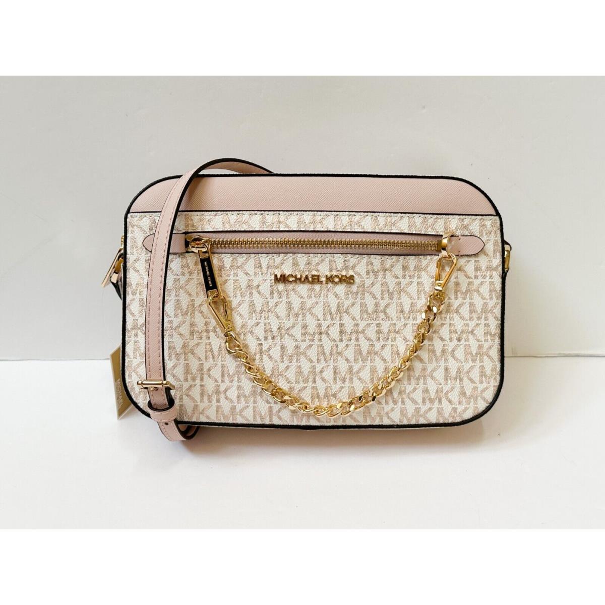 Michael Kors Jet Set Item East West Shoulder Crossbody Bag MK ROSE GOLD/OPTIC WHITE (NEW VERSION)