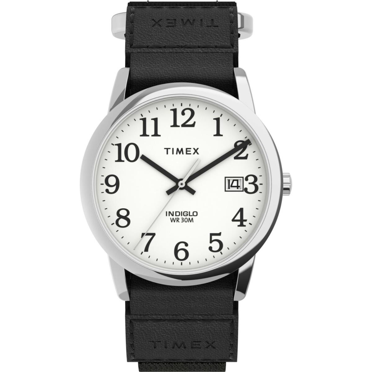 Timex TW2U84900 Men`s Easy Reader Black Nylon Wrapstrap Watch Indiglo Date