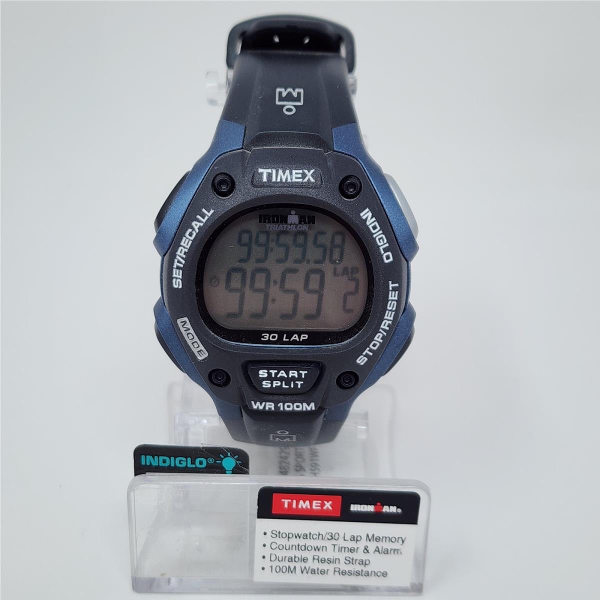 Timex T5H591 Men`s Watch Ironman 30-Lap Digital Alarm Indiglo Chronograph Blue
