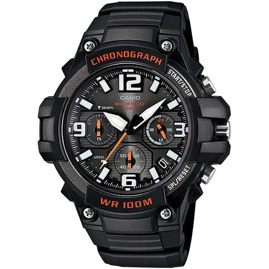 Casio MCW100H-1AV Men`s Chronograph Watch 100 Meter WR Black Resin Date