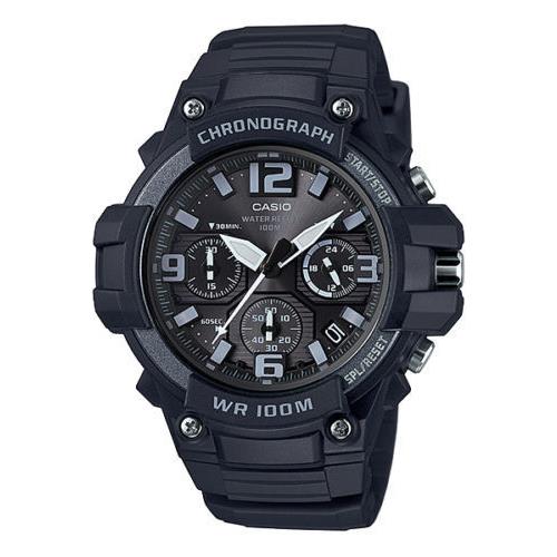 Casio MCW100H-1A3V Chronograph Watch 100 Meter WR Black Resin Date