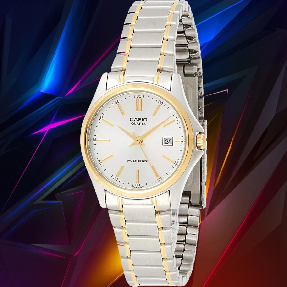 Casio MTP1183G-7AD Men`s Analog Watch Gold Steel Band Date Display