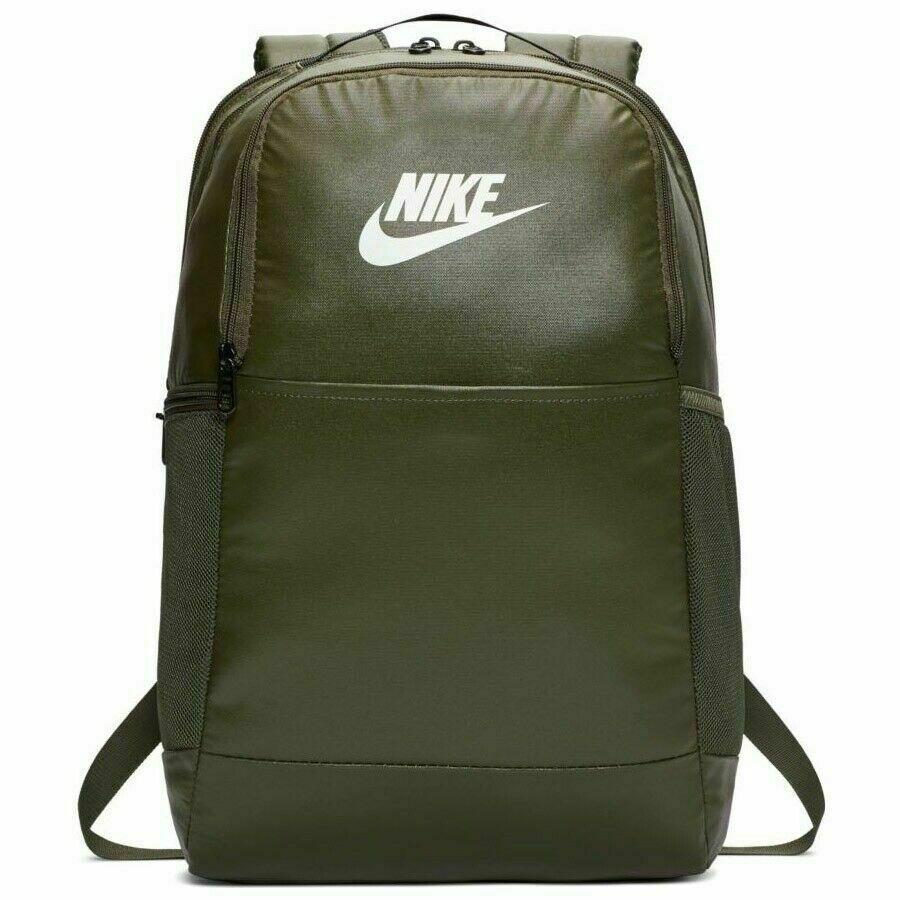 Nike Brasilia Medium Backpack Sport Bag School Travel Green BA6124-325 - Dark Green