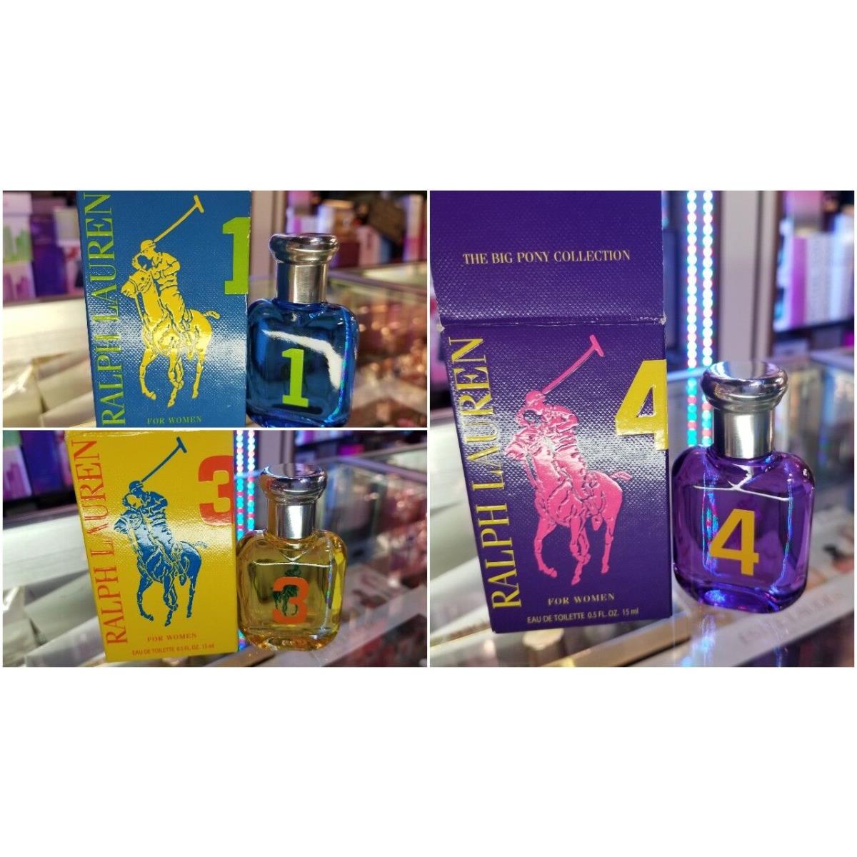 Ralph Lauren The Big Pony Collection For Women 1 2 3 4 Mini Perfume 0.5oz 15ml