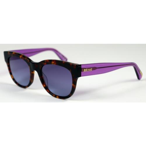 JC759S 52W Just Cavalli Dark Havana Square Purple Transparent Sunglasses 52MM