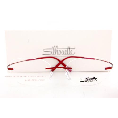 Silhouette Eyeglass Frames Tma The Icon 5541 IX 3040 Carnelian Red Titan 51