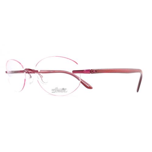 Rimless Silhouette 7548 Oval Lightweight 6053 Red Eyeglasses Austria