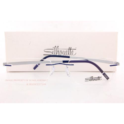 Silhouette Eyeglass Frames Momentum 5529/FG 4510 Silver/pacific Blue Sz 52