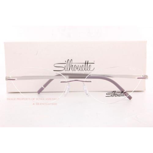 Silhouette Eyeglass Frames Momentum 5529/HE 4000 Rhodium/heater Violet Sz 56