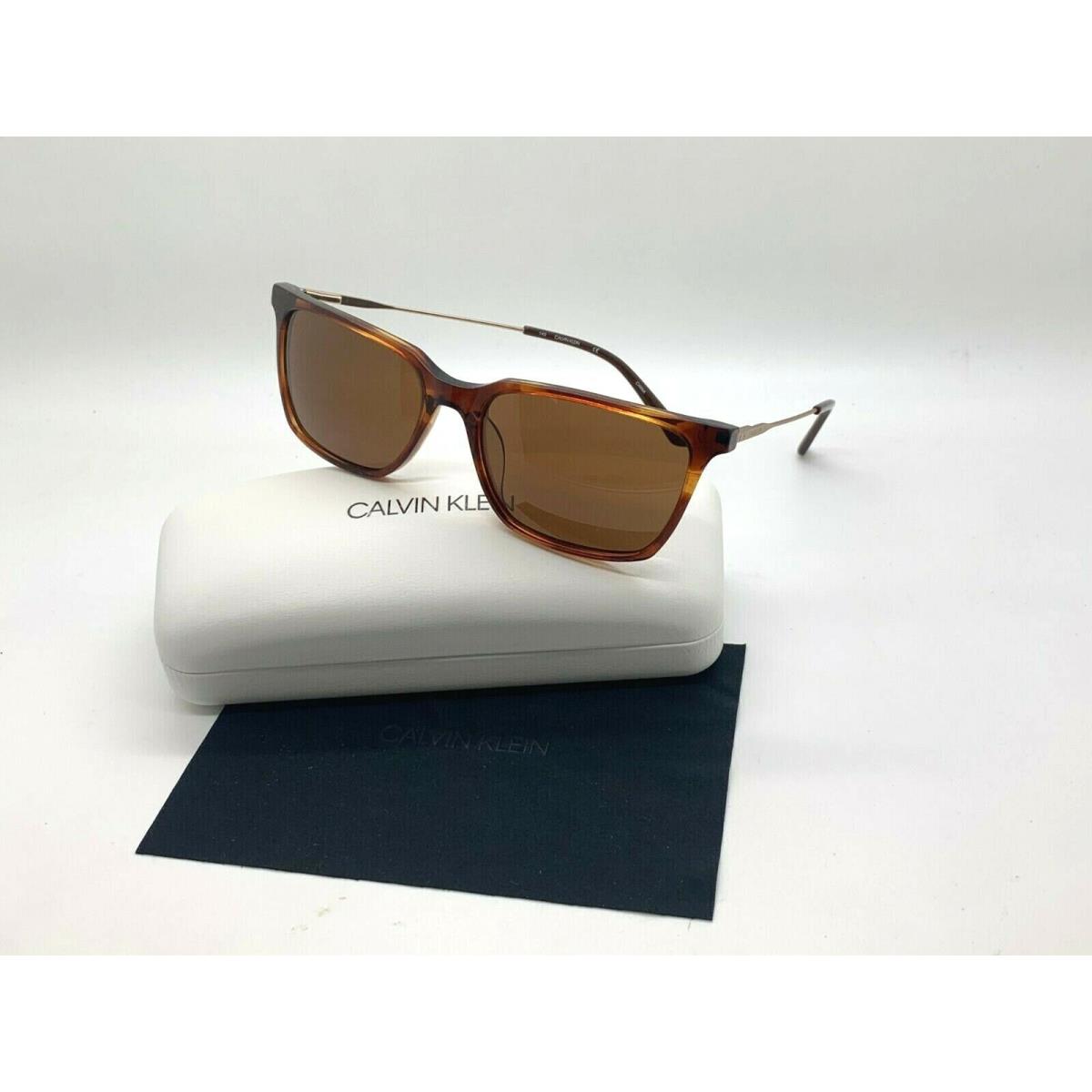 Calvin Klein Sunglasses CK19703S 248 Honey Havana 56-17-140MM Case