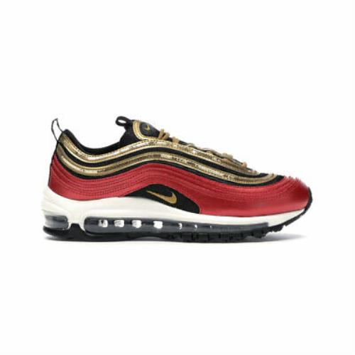 Nike Women`s Air Max 97 University Red Gold Sequin CT1148-600