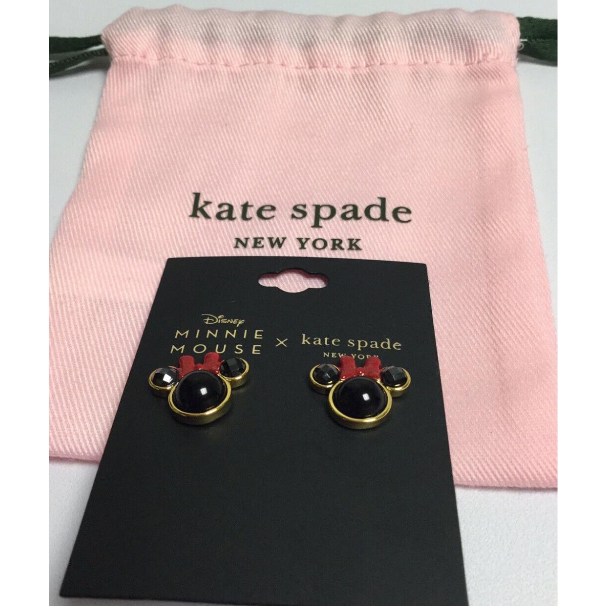 Kate Spade New York Disney Minnie Mouse Studs Earrings Novelty Red Black New