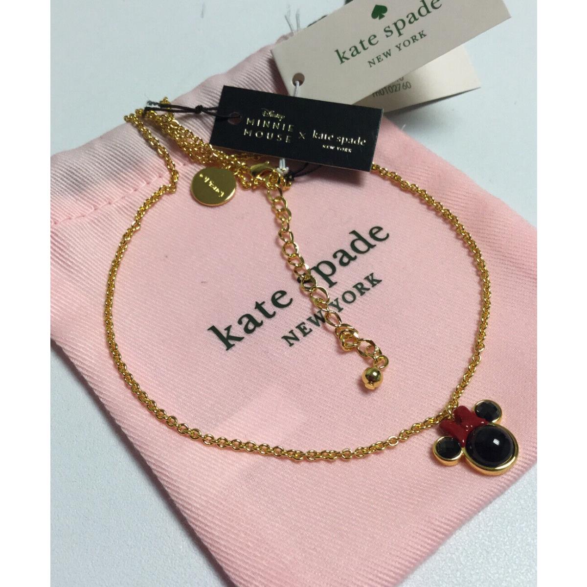 Kate Spade New York Disney Minnie Mini Pendant Necklace w/ KS Dust Bag New